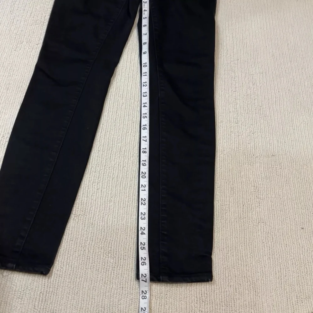 Tory Burch Size 25 Black Denim Legging Jeans Skinny Ankle Low Rise Logo Patch